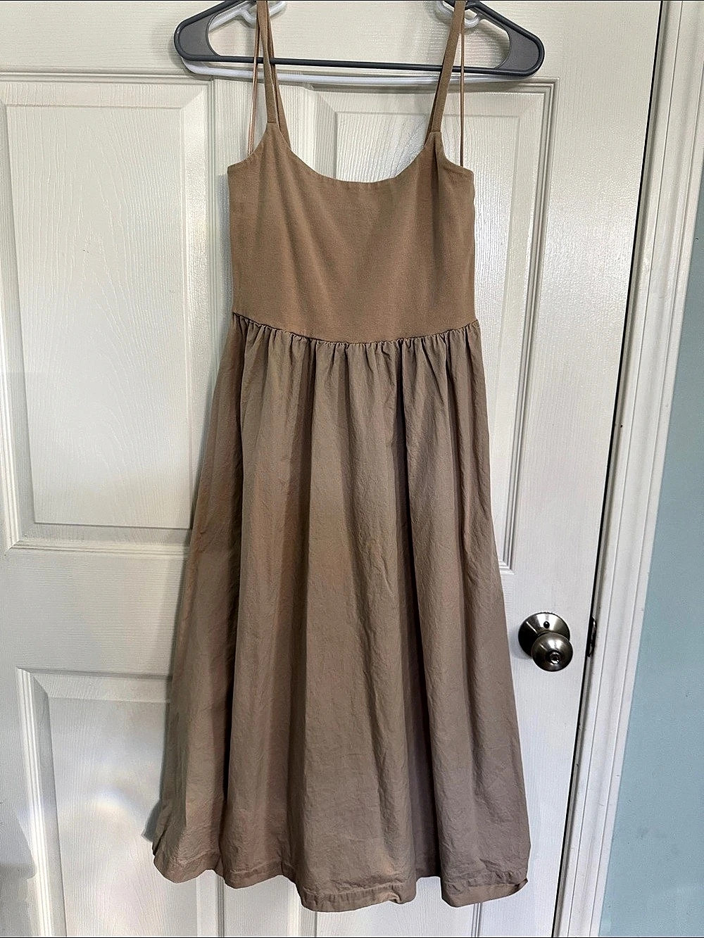 Old Navy Fit & Flare Combination Midi Dress Brown Small